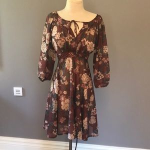 Vintage sheer, flowered dress